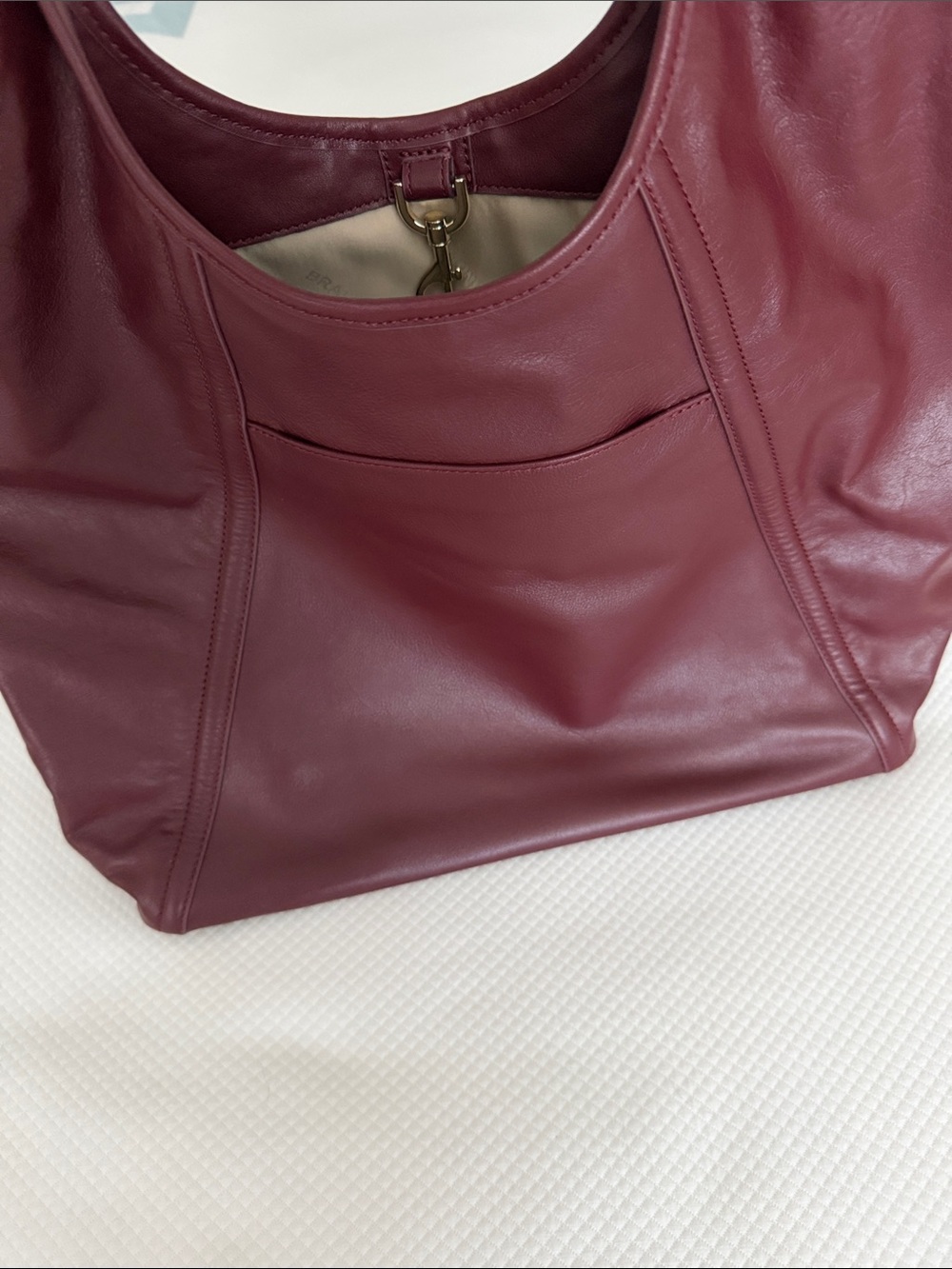 Women’s Brahmin Burgundy Leather Tote Bag - Picture 3 of 3